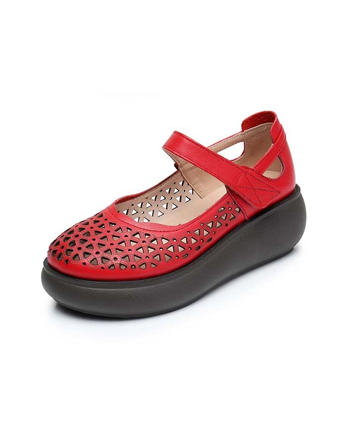 Summer Large Size Hollow Retro Wedge Sandaler