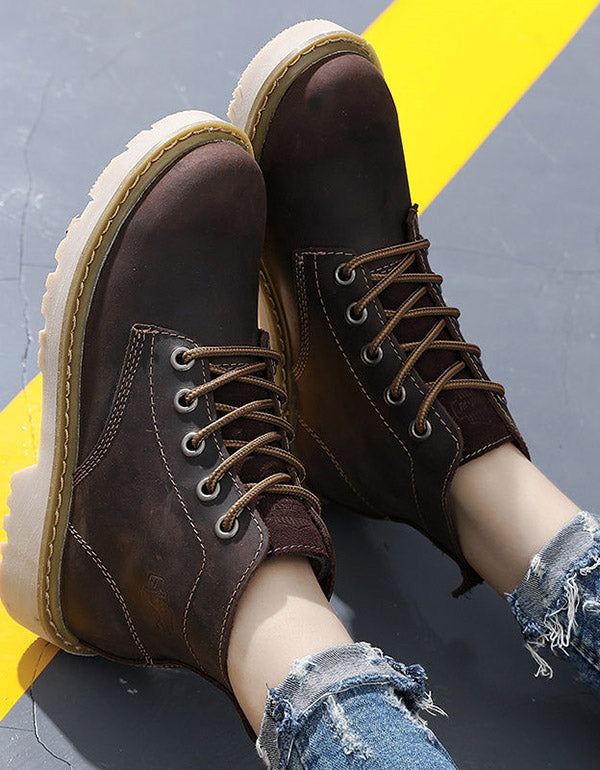 Casual Läder Kvinnors Doc Marten Boots