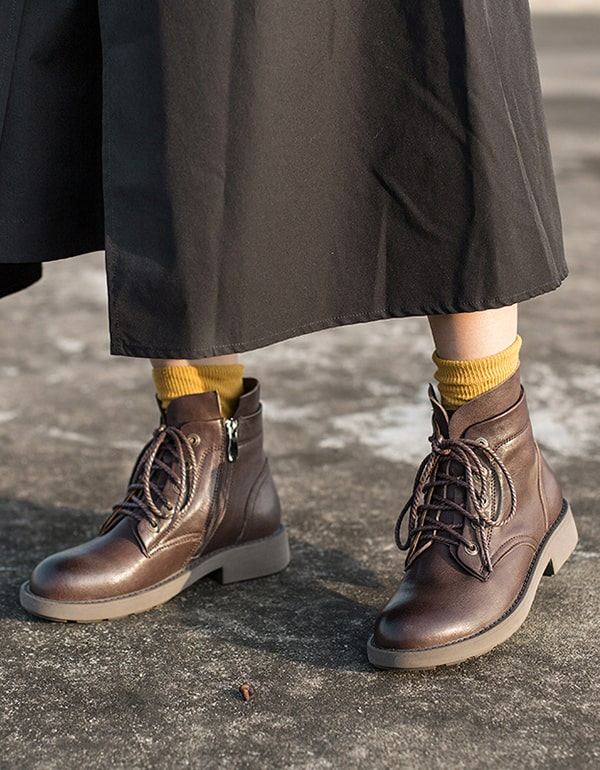 Höst Vinter Slät Läder Doc Marten Boots